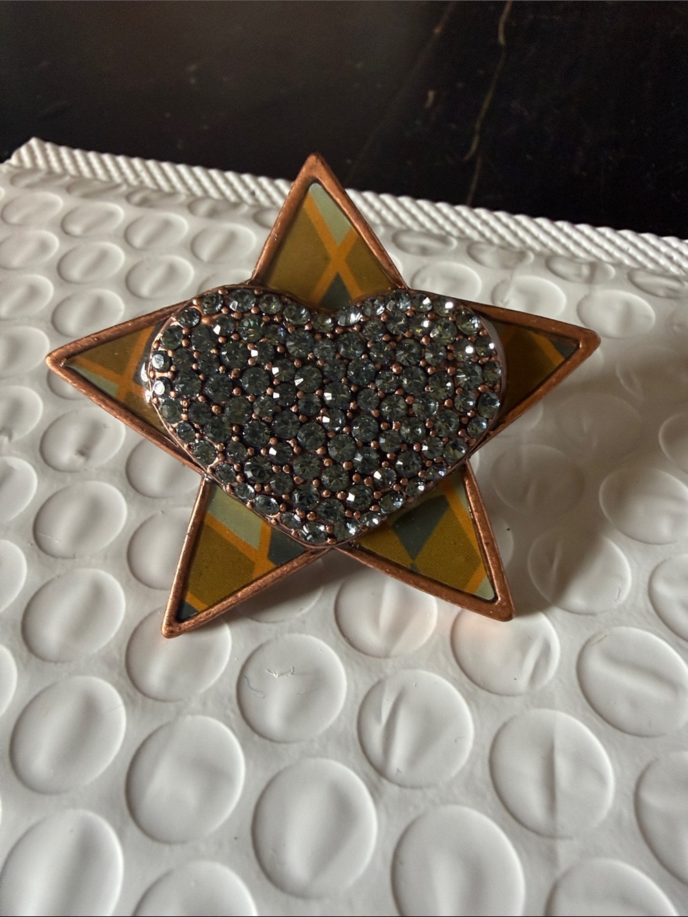 TitleNWT Pilgrim Danish Design Rose Gold Plated Crystal Enamel Star Heart Adjust